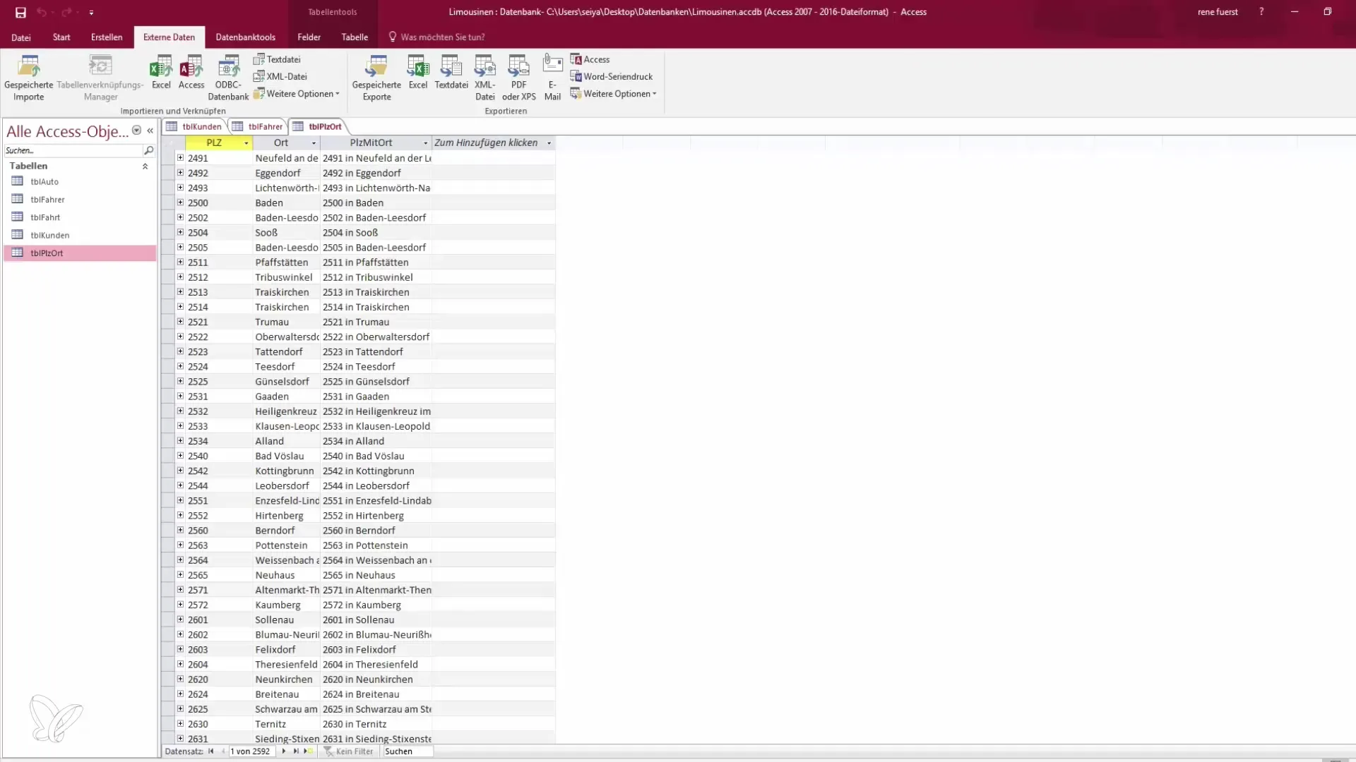 Importando códigos postais do Excel para o Access