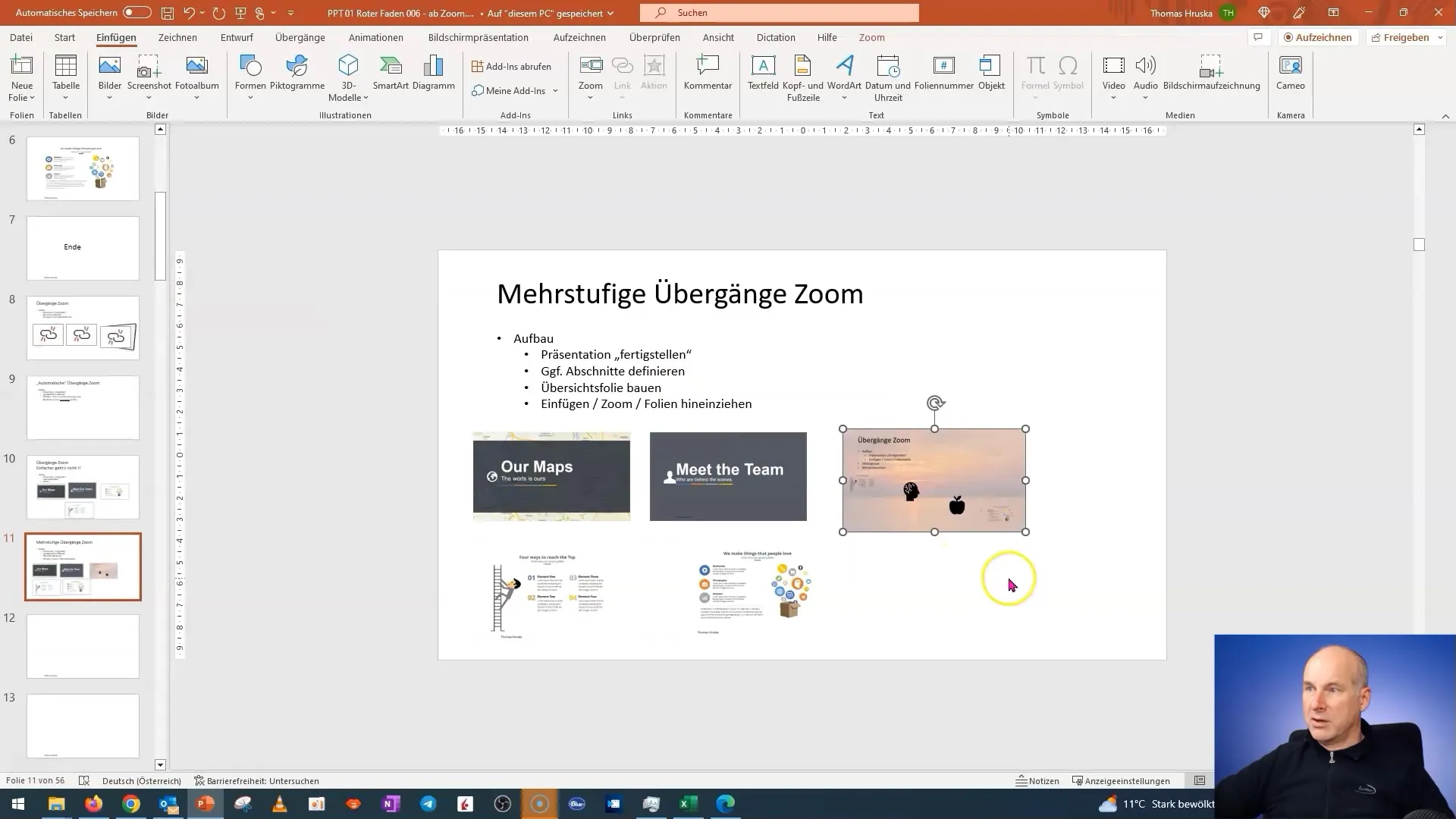 Lage interaktive presentasjoner med innlokka zoom i PowerPoint
