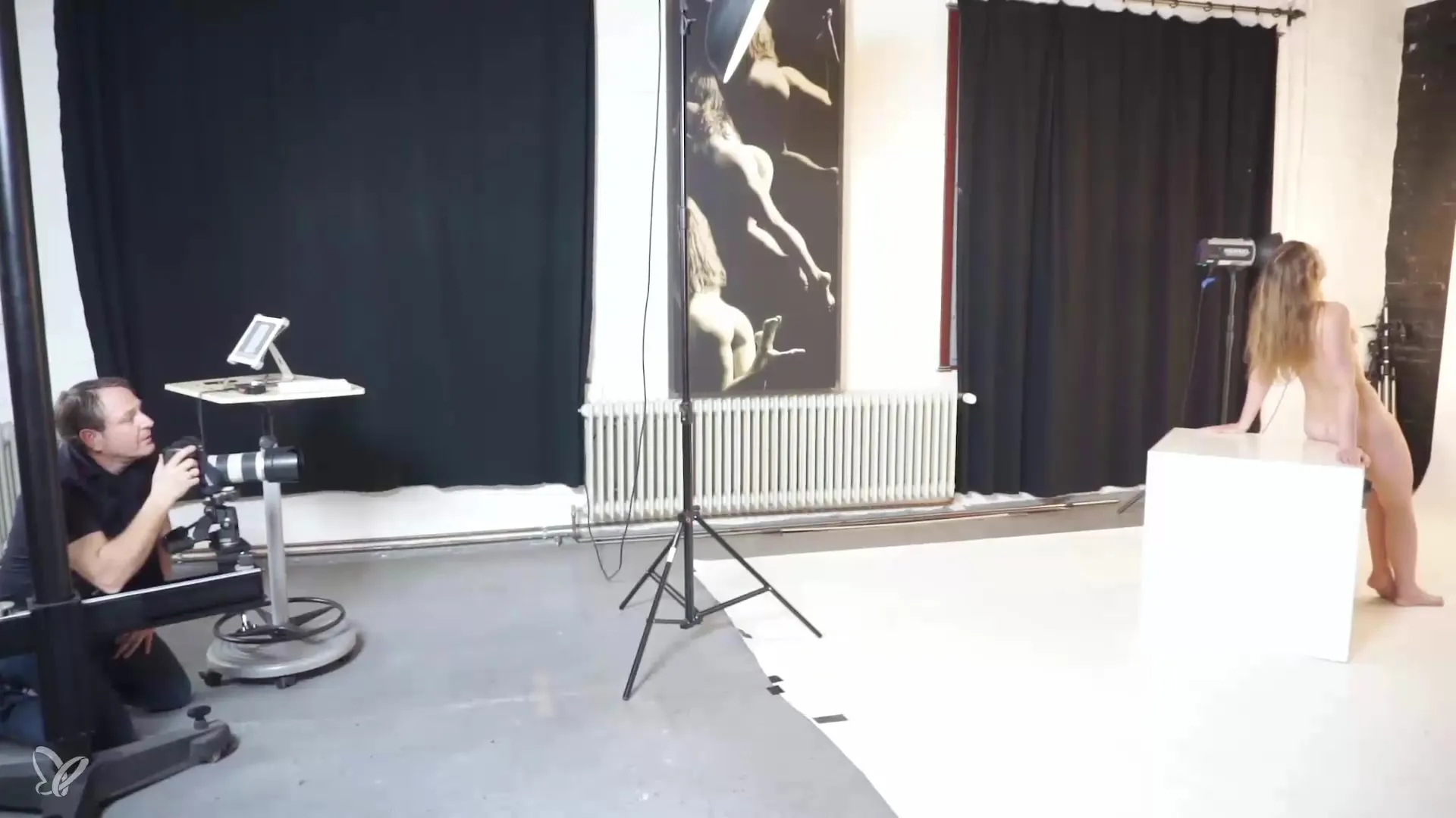 High-quality high-key nude photography in the studio High-quality high-key nude photography in the studio