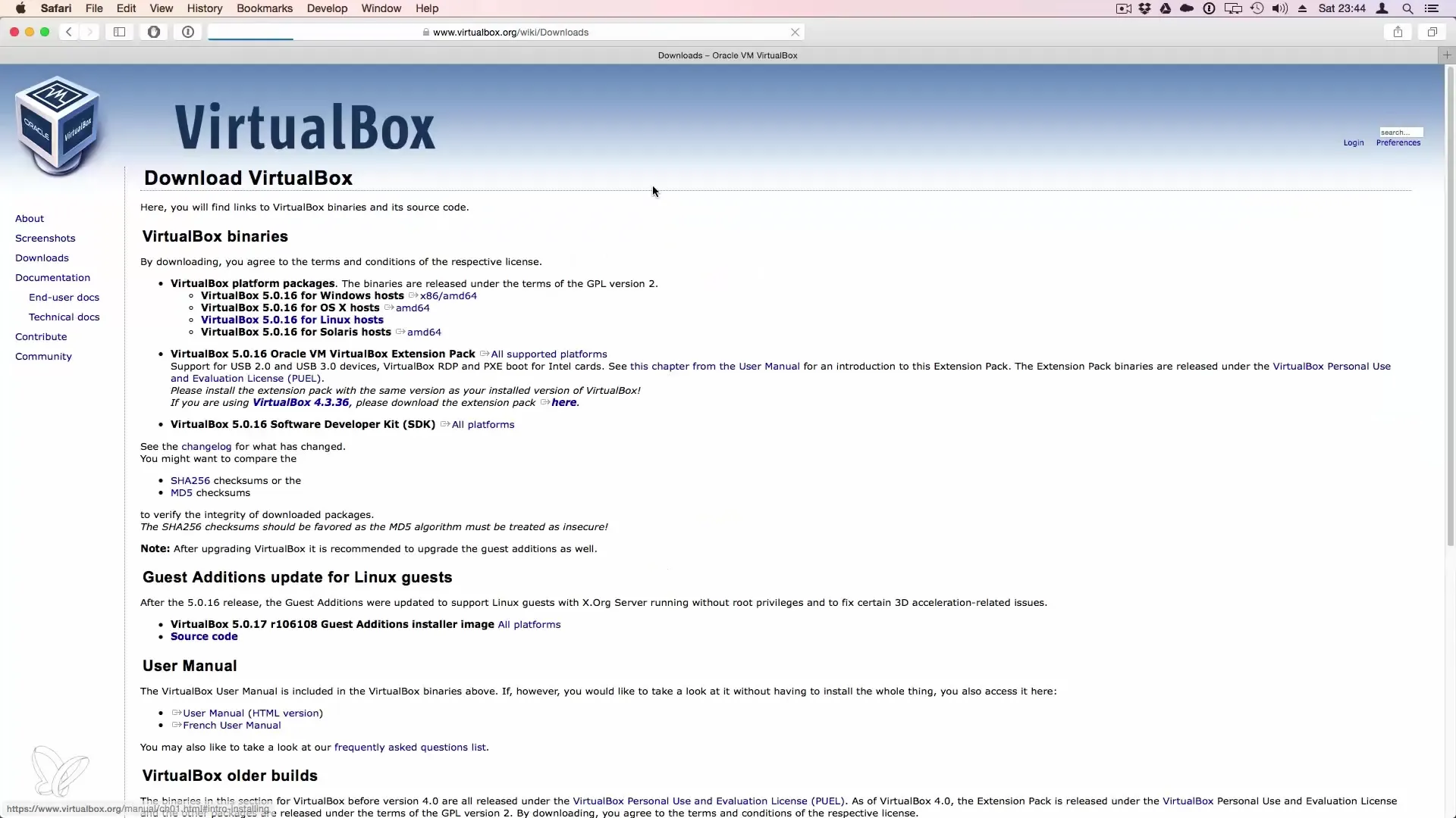 Erfolgreiche VirtualBox Installation für Linux Erfolgreiche VirtualBox Installation für Linux