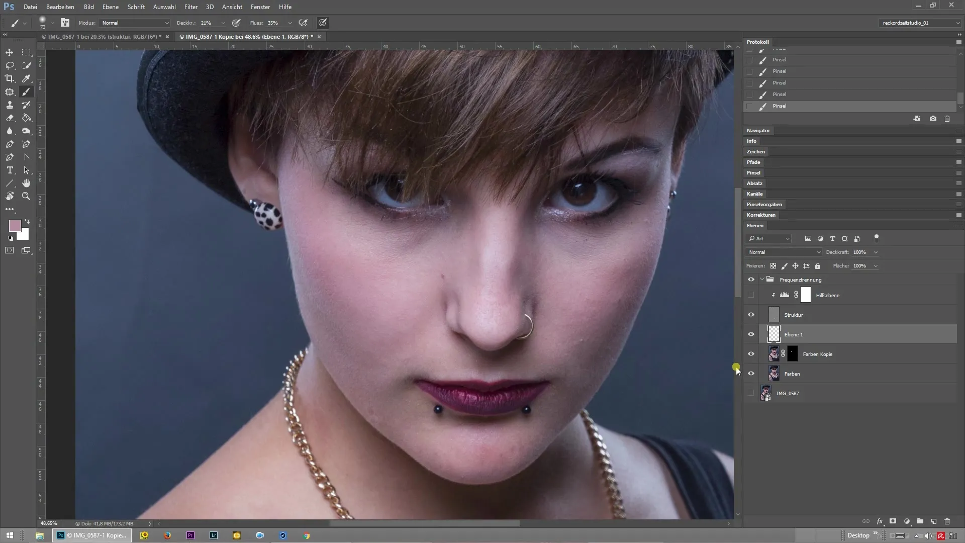 Profesjonalna retusz skóry z użyciem separacji częstotliwości w Photoshopie Profesjonalna retusz skóry z wykorzystaniem separacji częstotliwości w Photoshopie