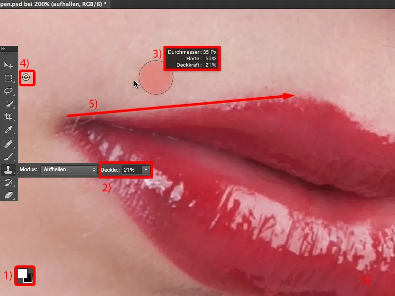Väljanägemine ja stiilid Photoshopiga - huulte retušš
