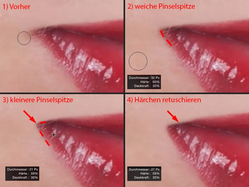 Vaata ja stiilid Photoshopis - huulte retušš