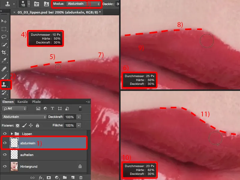 Vaated ja stiilid Photoshopiga - huulte retušš