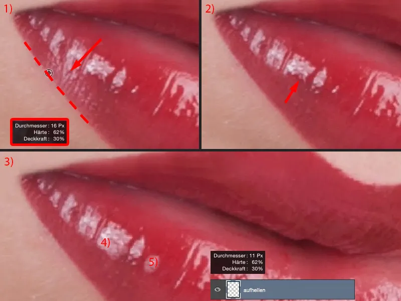 Väljanägemine ja stiilid Photoshopis - huulte retušš