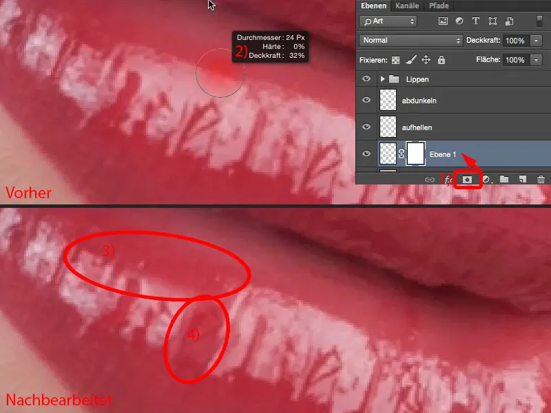 Välimus ja stiilid Photoshopiga - huulte retušš