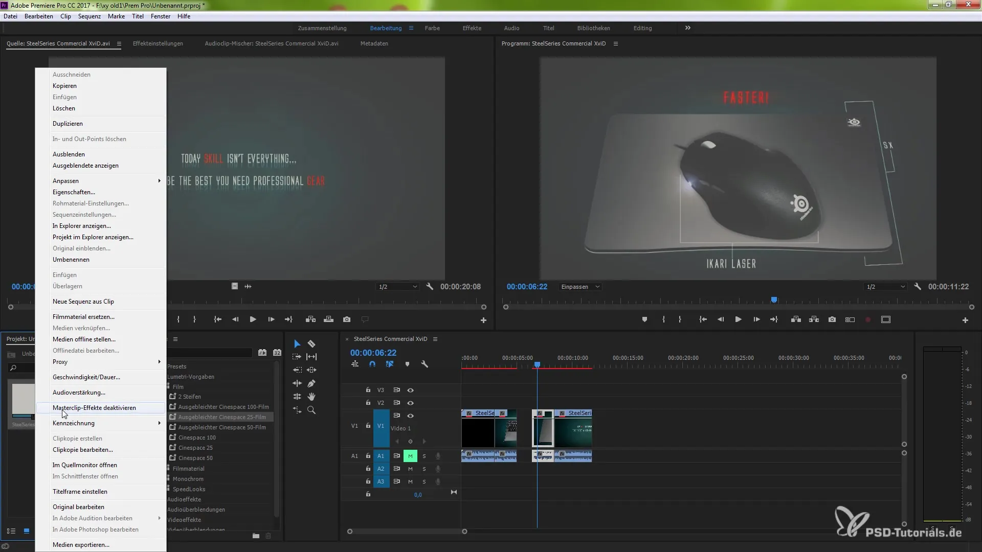 マスタークリップとエフェクトがプレミアプロ CC 2014にあります。 マスタークリップとエフェクト in Premiere Pro CC 2014