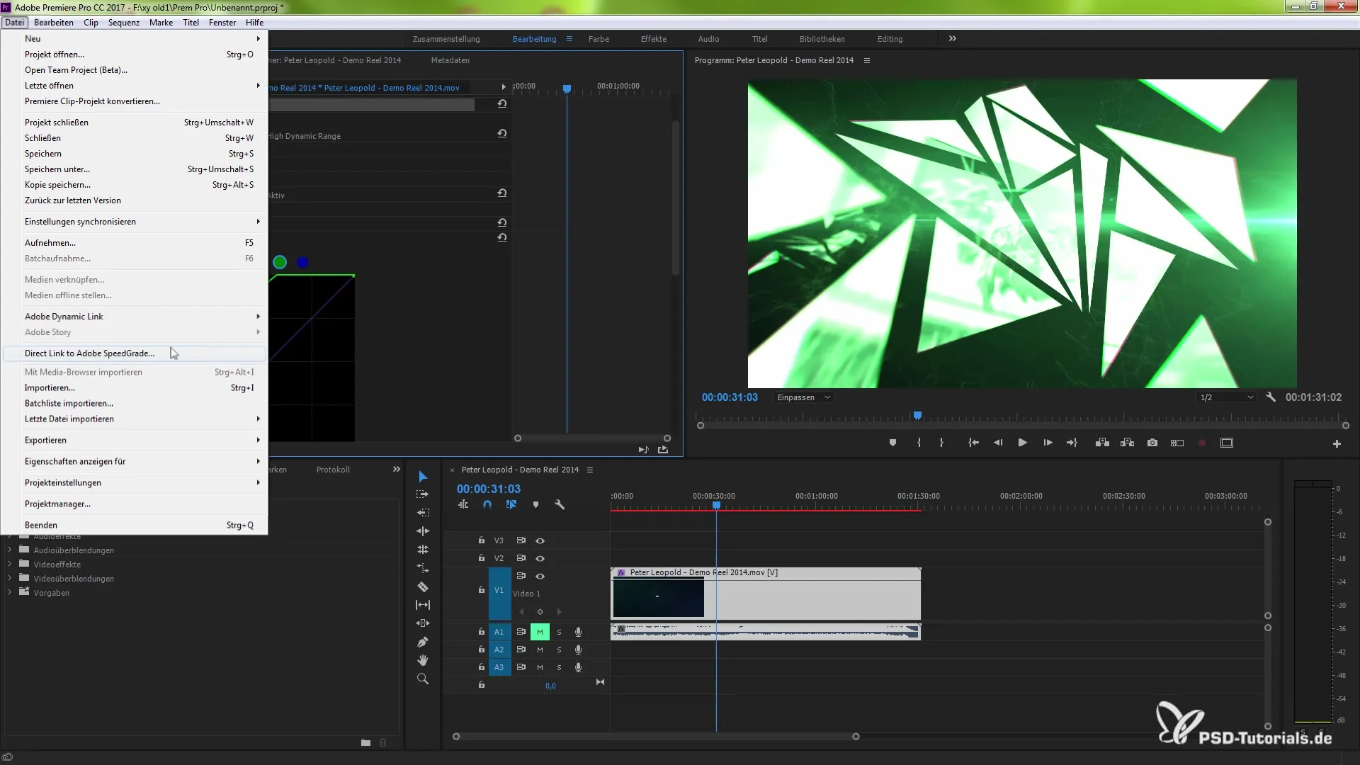 プレミアプロCCとスピードグレード間のダイレクトリンクを利用する Premiere Pro CCとSpeedgradeの間で直接リンクを使用する