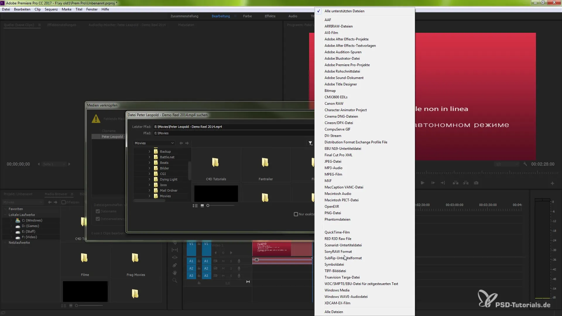 Premiere Pro CC 7.0でメディアを再リンクする Premiere Pro CC 7.0でメディアを再リンクする