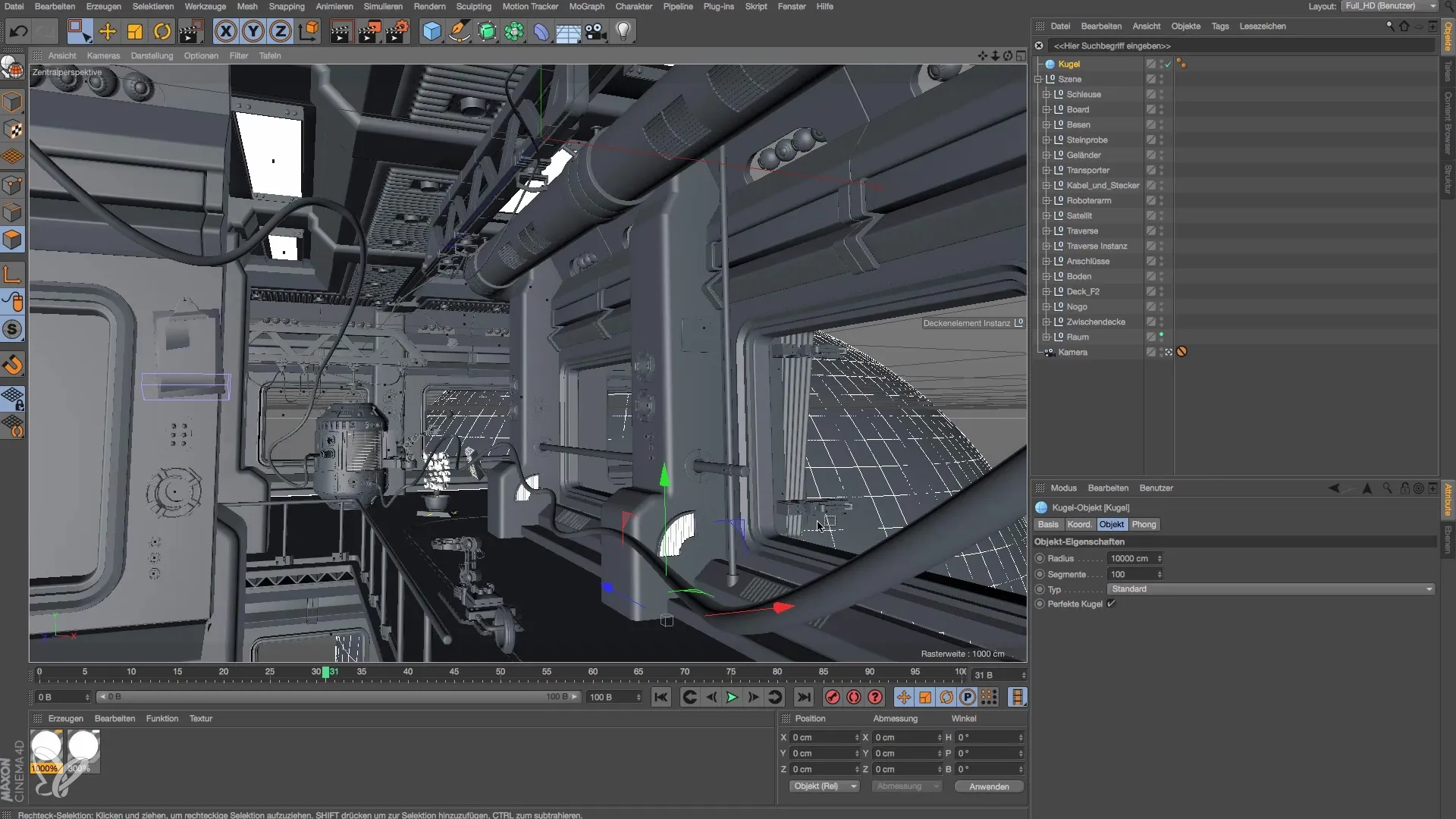 Realistische Raumstation in Cinema 4D Beleuchtung in 16 Schritte