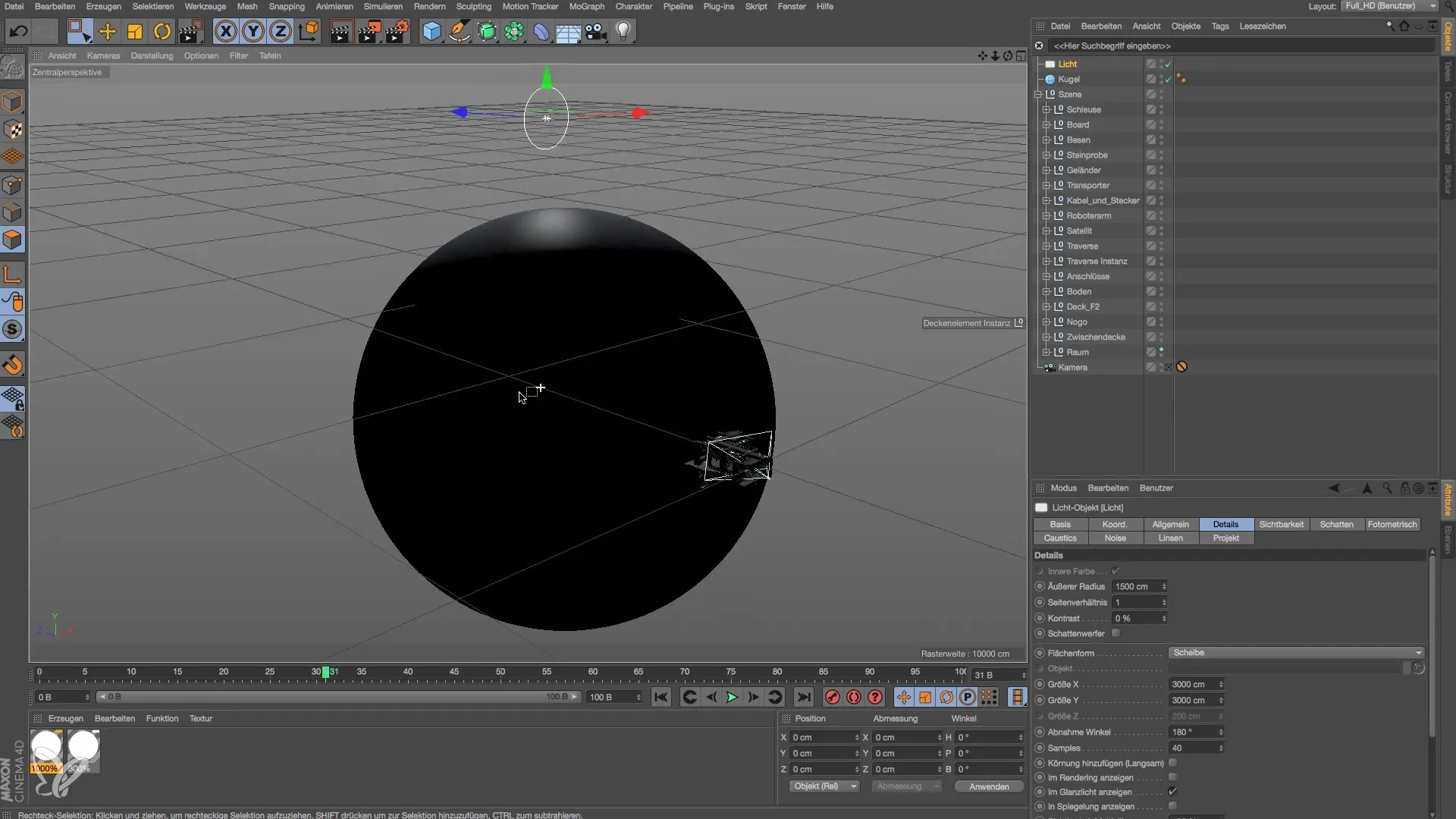 Realistische Raumstation in Cinema 4D Beleuchtung in 16 Schritte