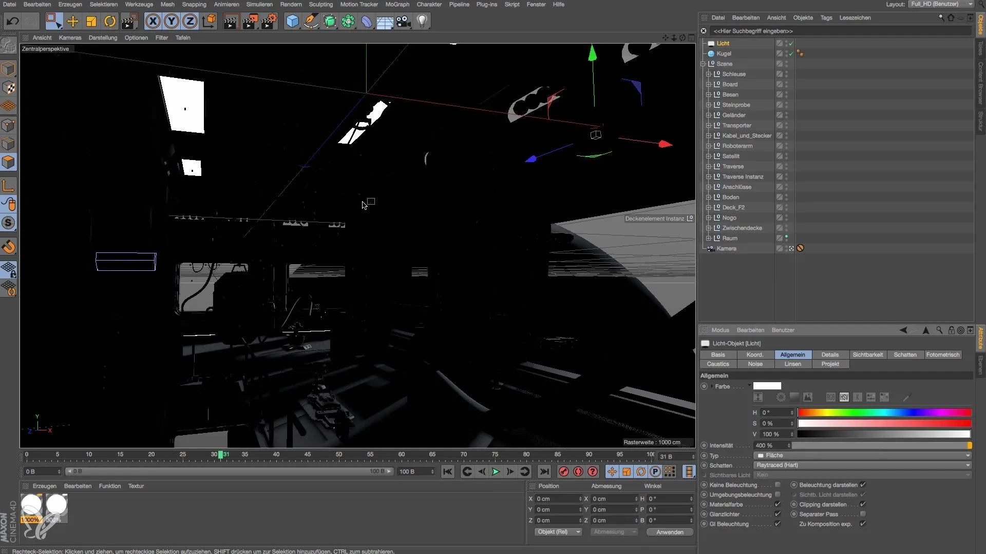 Realistische Raumstation in Cinema 4D Beleuchtung in 16 Schritte