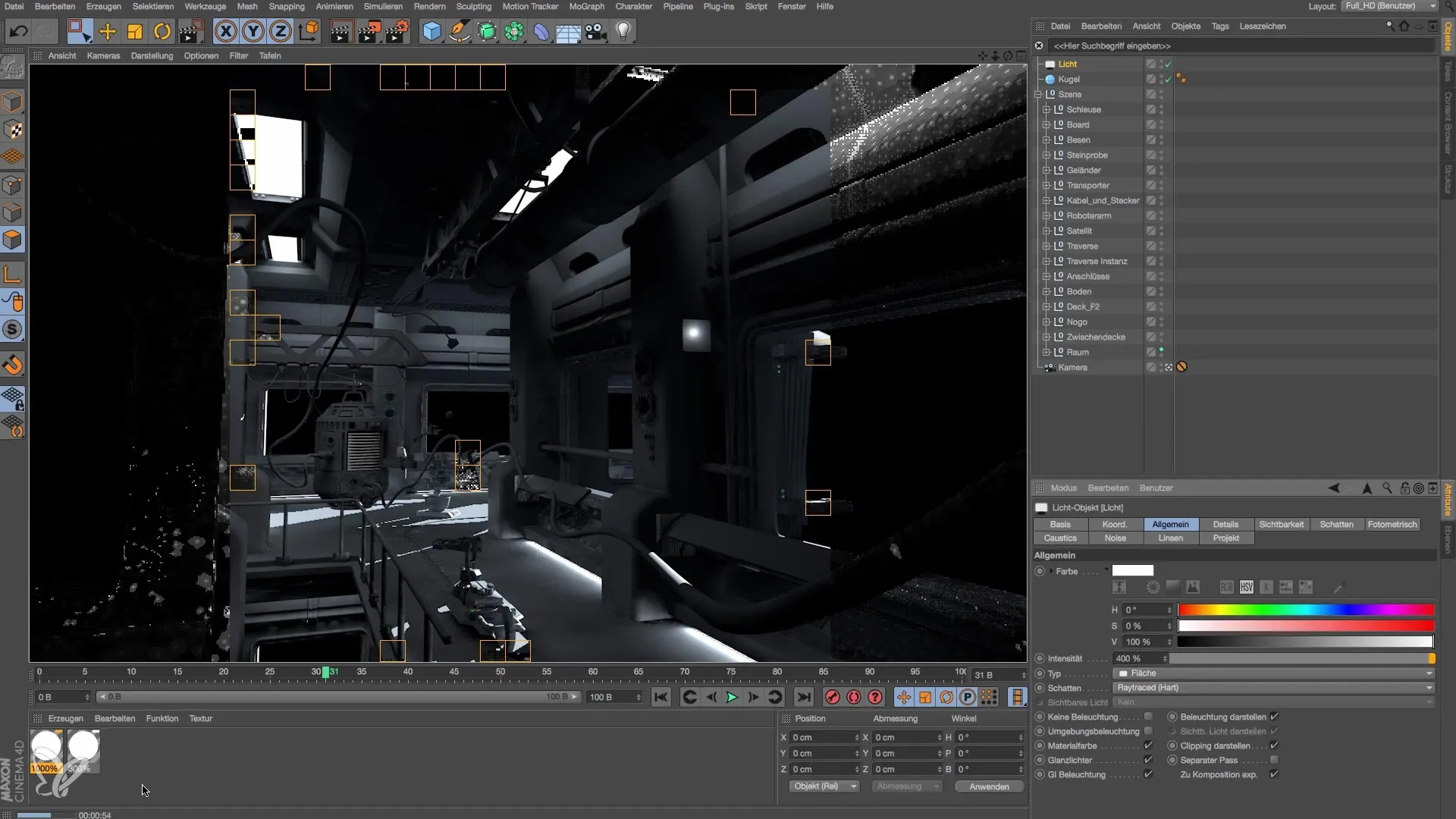 Realistische Raumstation in Cinema 4D Beleuchtung in 16 Schritte