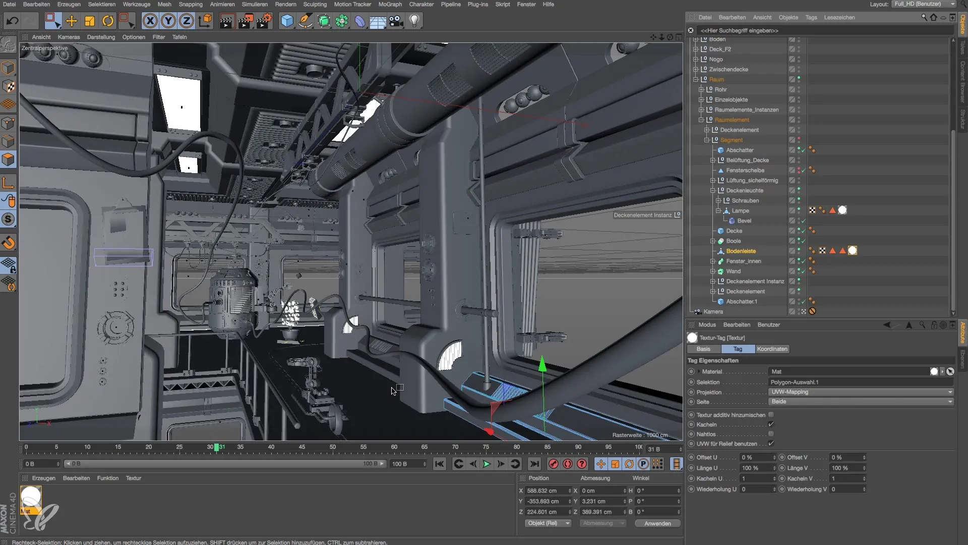 Realistische Raumstation in Cinema 4D Beleuchtung in 16 Schritte