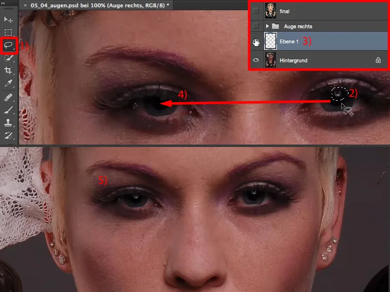 Välimus ja stiilid Photoshopiga - silmade retušš