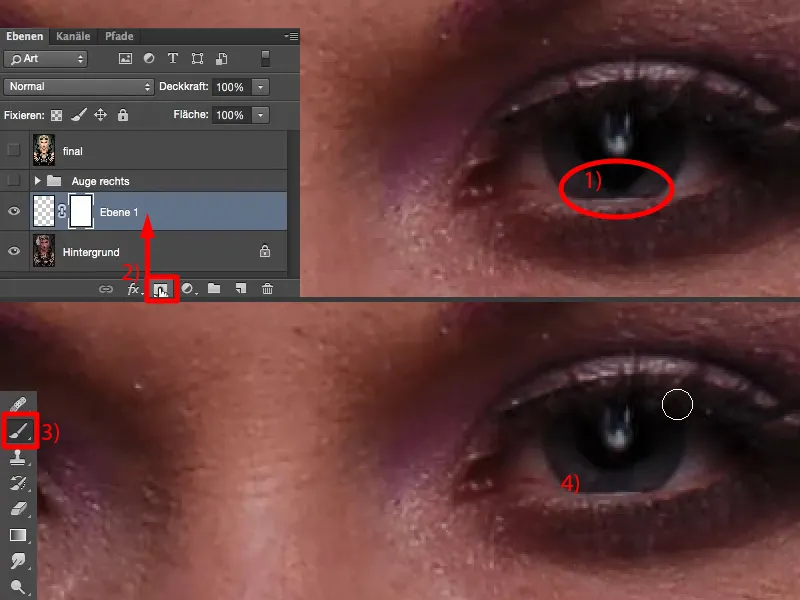 Vaata välja ja stiilid Photoshopis - silmade retušeerimine
