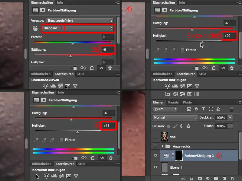 Välimus ja stiilid Photoshopis - silmade retušš