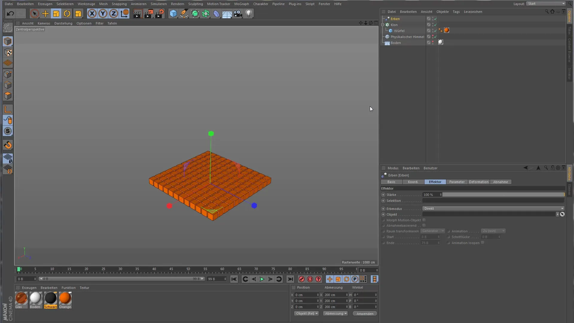 Uso efectivo del efector de herencia en Cinema 4D Uso efectivo del heredero en Cinema 4D