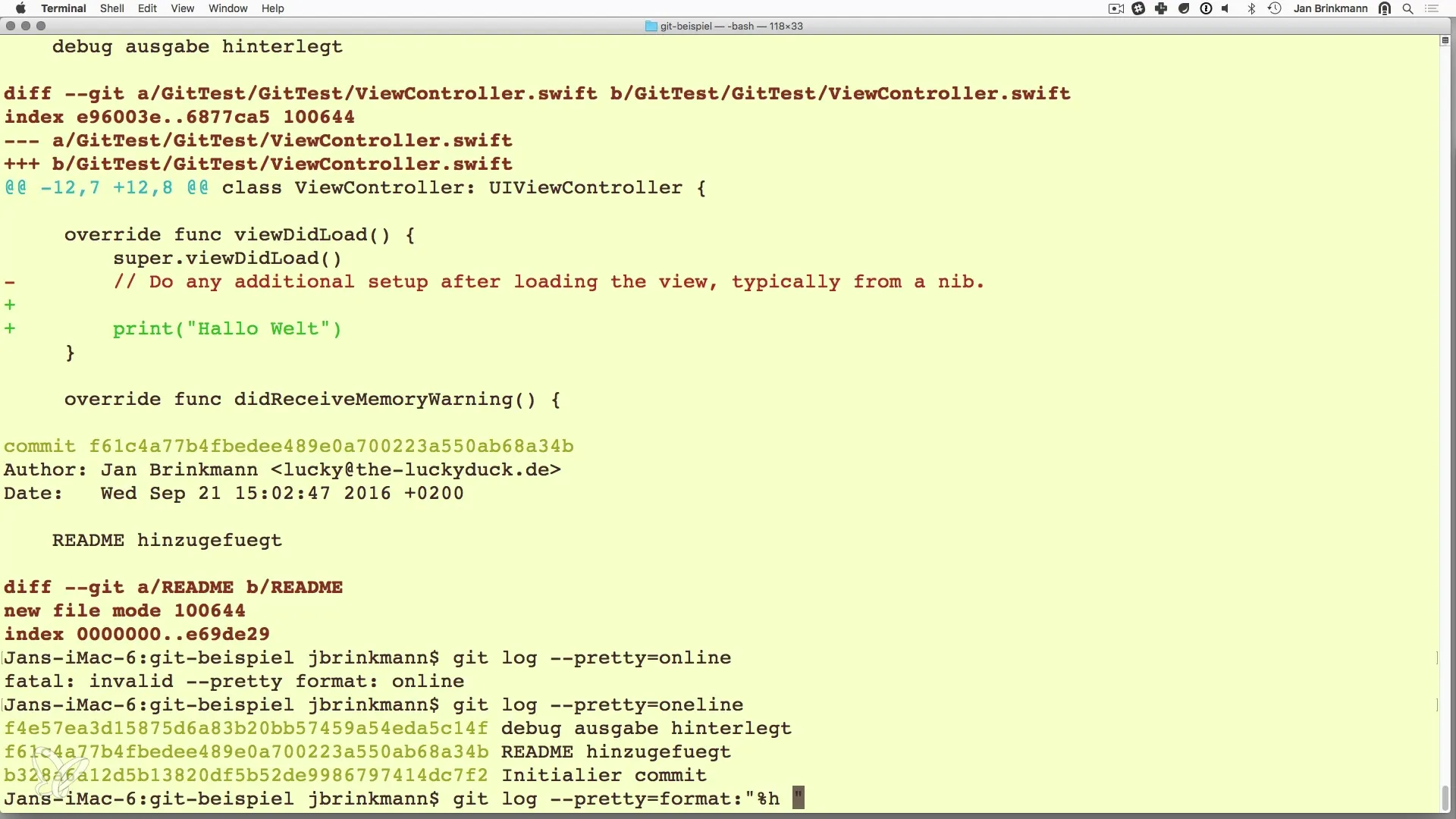 Показване на Git лог за историята на всички commit-и Показване на Git лог за историята на всички комити