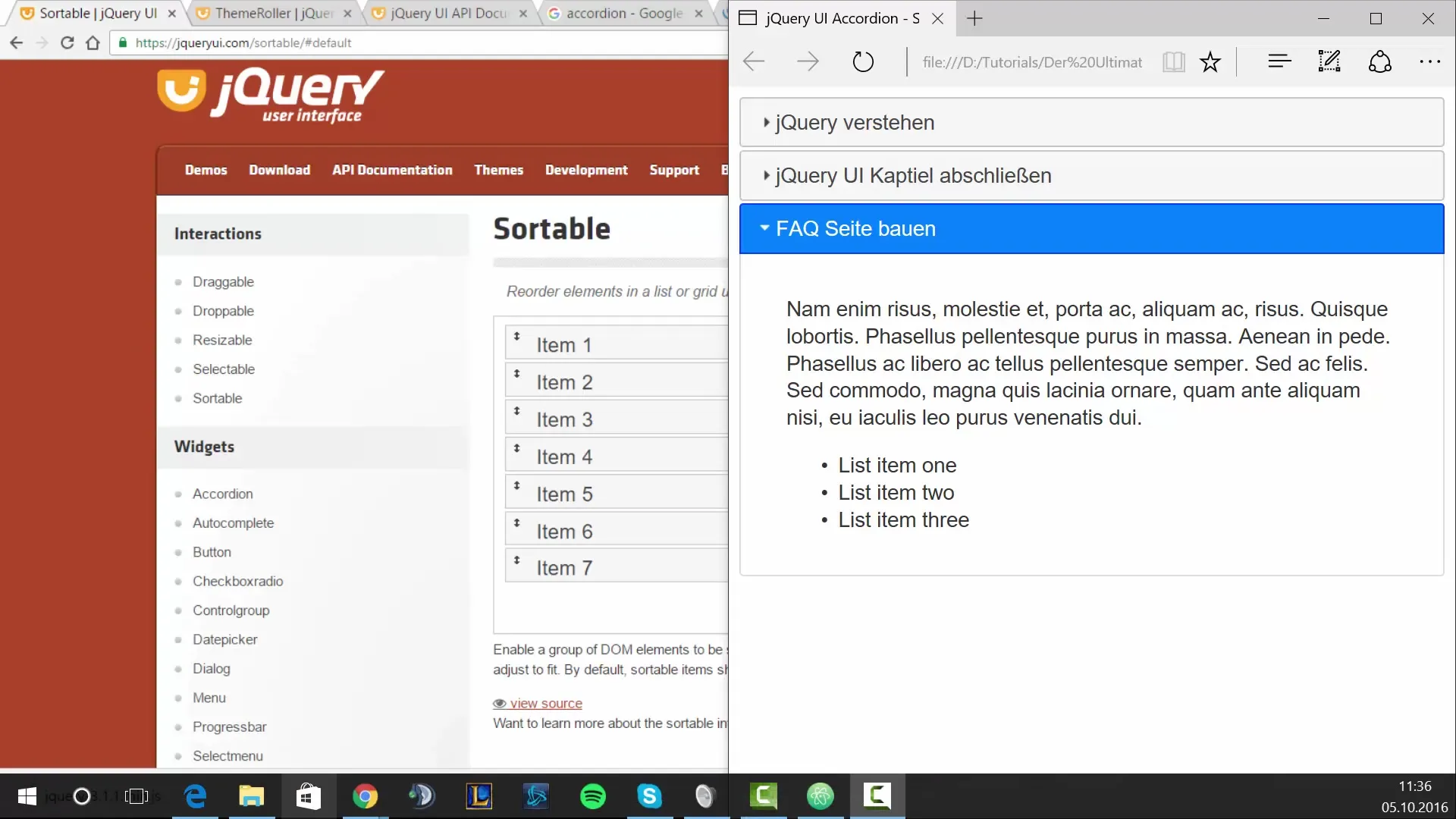 Sortierbare Elemente erstellen mit jQuery UI Sortierbare Elemente erstellen mit jQuery UI