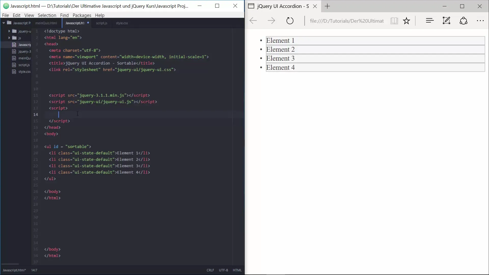 Sortierbare Elemente erstellen mit jQuery UI Sortierbare Elemente erstellen mit jQuery UI