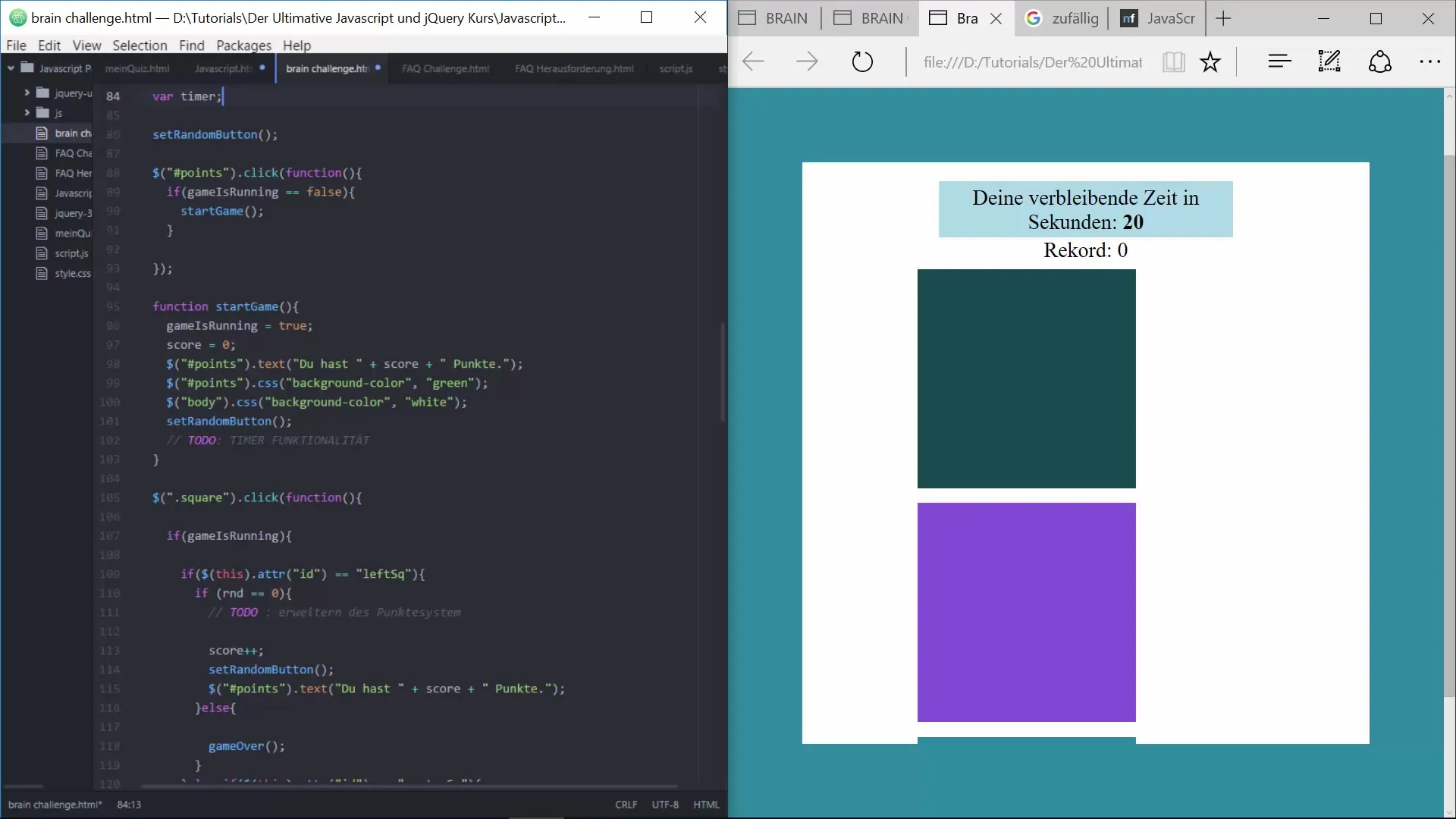 Implementierung eines effizienten Timers und Punktesystems in JavaScript Implementierung eines effizienten Timers und Punktesystems in JavaScript