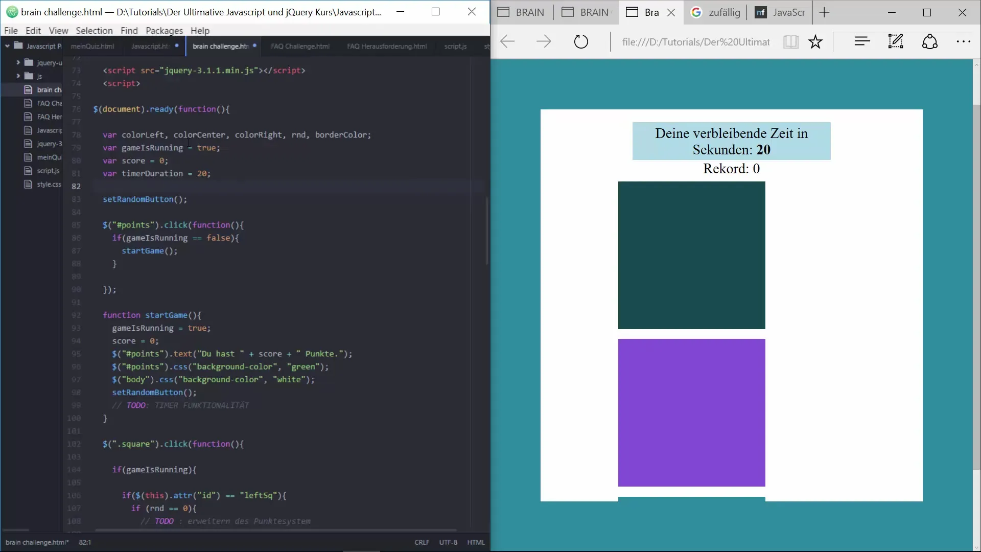 Implementierung eines effizienten Timers und Punktesystems in JavaScript Implementierung eines effizienten Timers und Punktesystems in JavaScript
