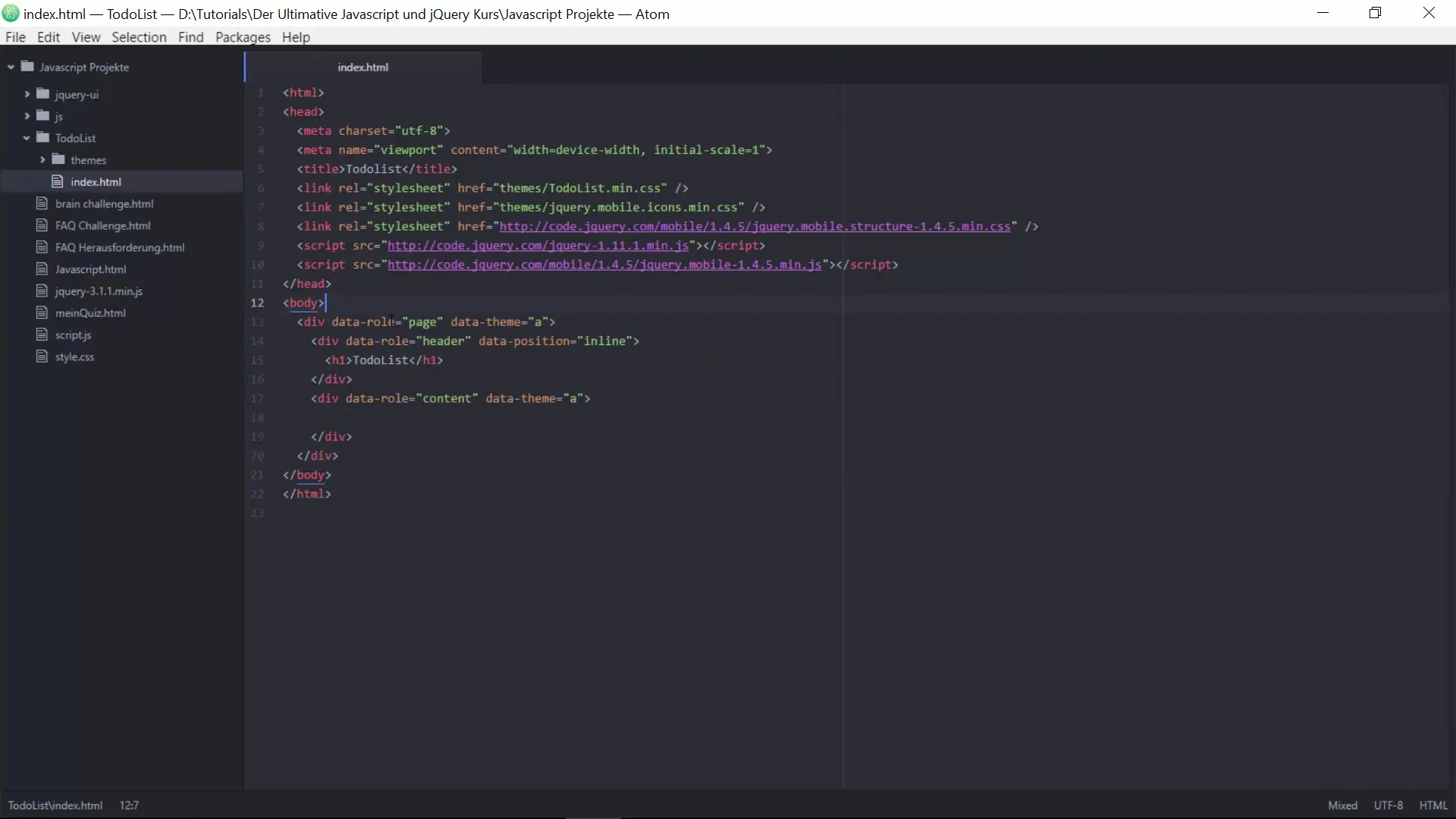 To-do-Liste App mit jQuery Mobile – Grundlagen und Themes To-do-Liste App mit jQuery Mobile – Grundlagen und Themes