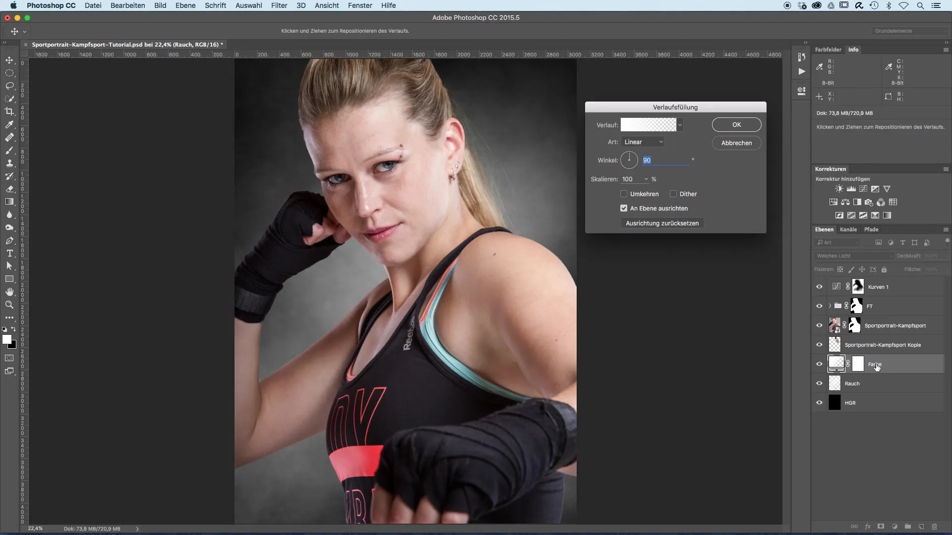 Créer un look coloré pour les portraits sportifs - remplissages dégradés Créer un look coloré pour les portraits de sport - Remplissages en dégradé