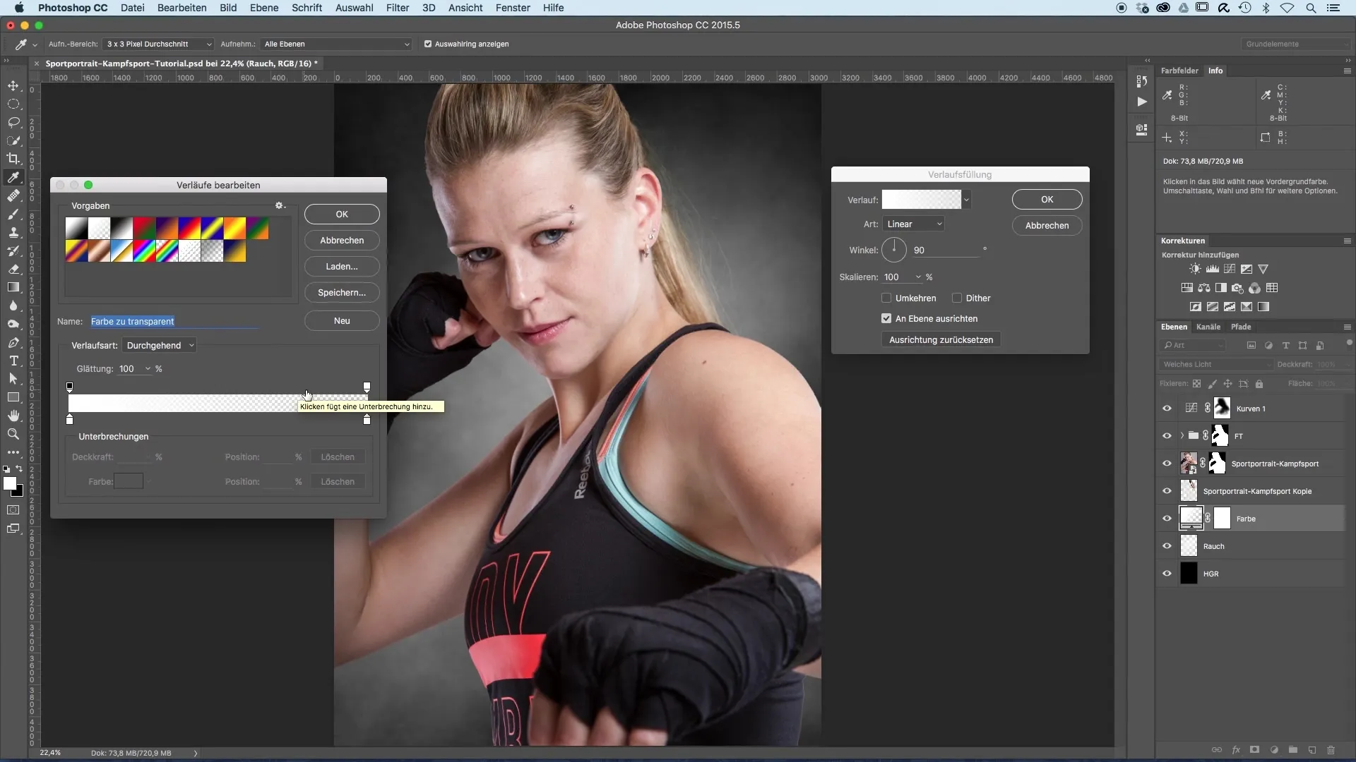 Créer un look coloré pour des portraits sportifs - Remplissages dégradés Créer un look de couleur pour des portraits sportifs - Remplissages en dégradé
