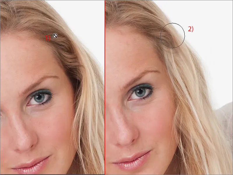 Vaadet ja stiile Photoshopis - juuste täiustamine