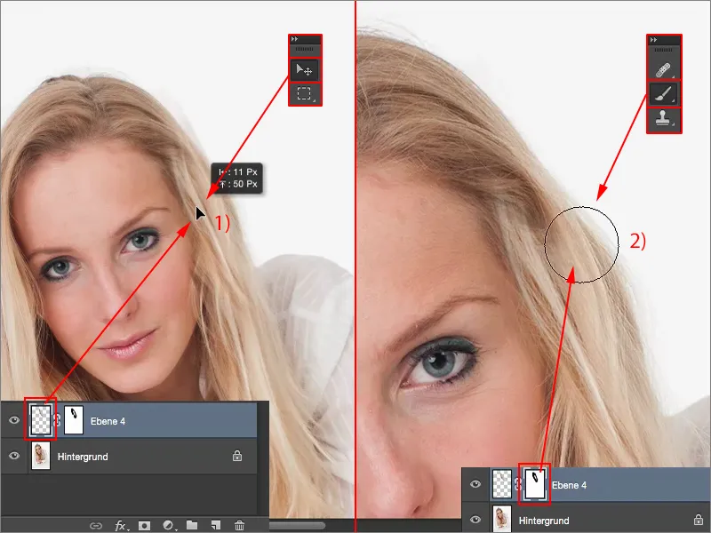 Väljanägemise ja stiilide kujundamine Photoshopiga - juuste täiustamine