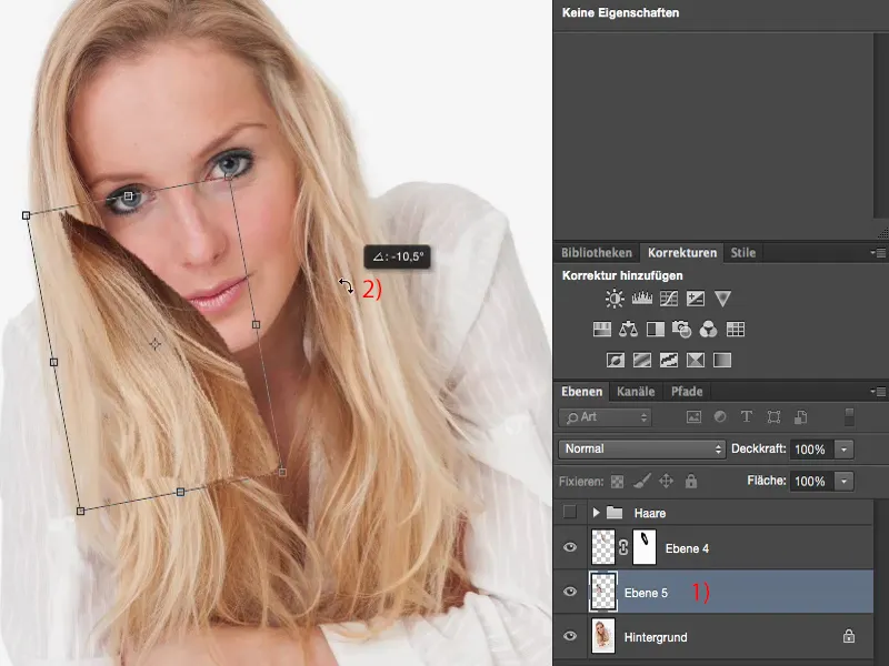 Vaadete ja stiilide loomine Photoshopiga - juuste täiustamine