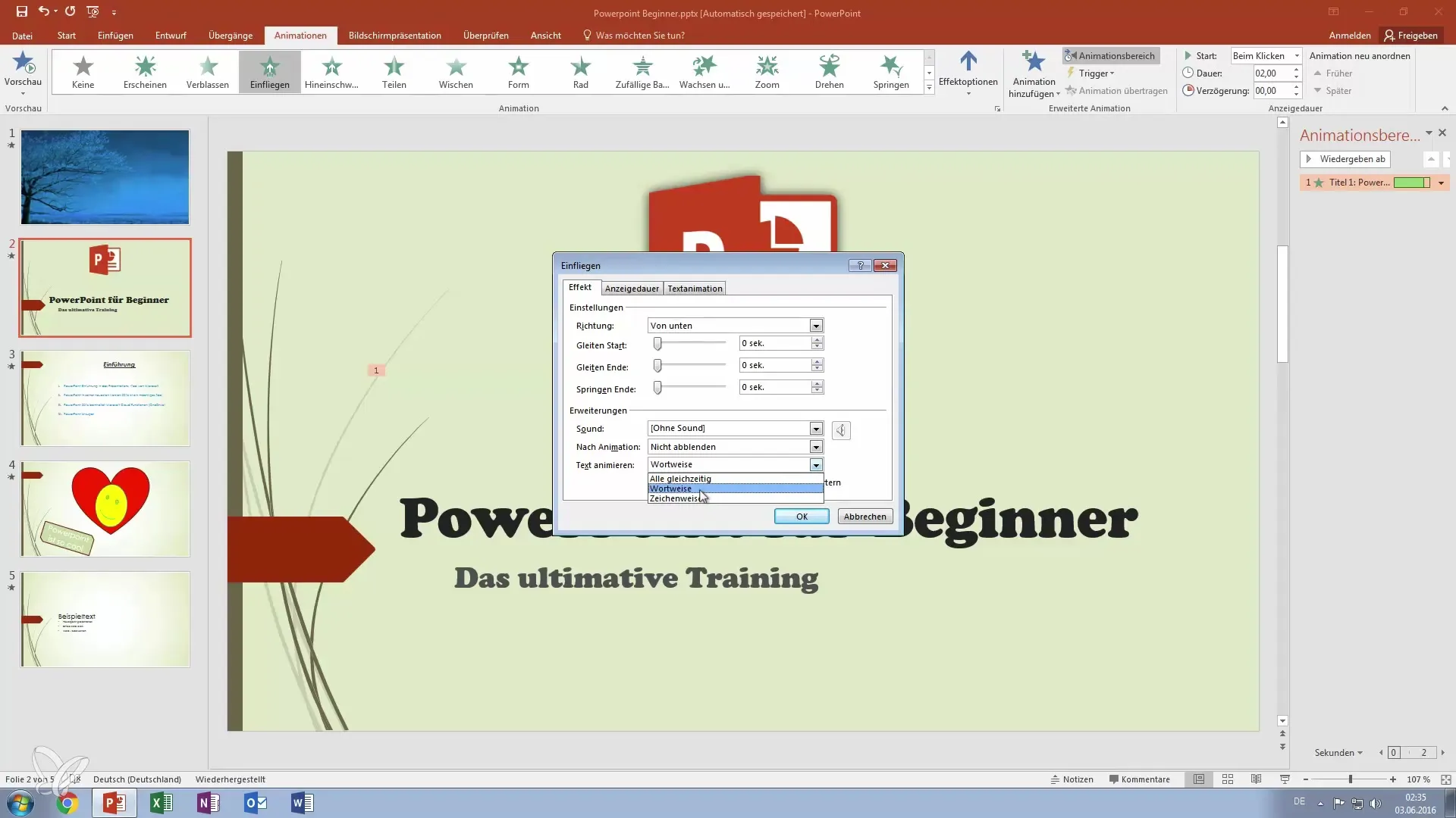 Creare in modo efficace animazioni di testo in PowerPoint Creare animazioni testuali in modo efficace in PowerPoint