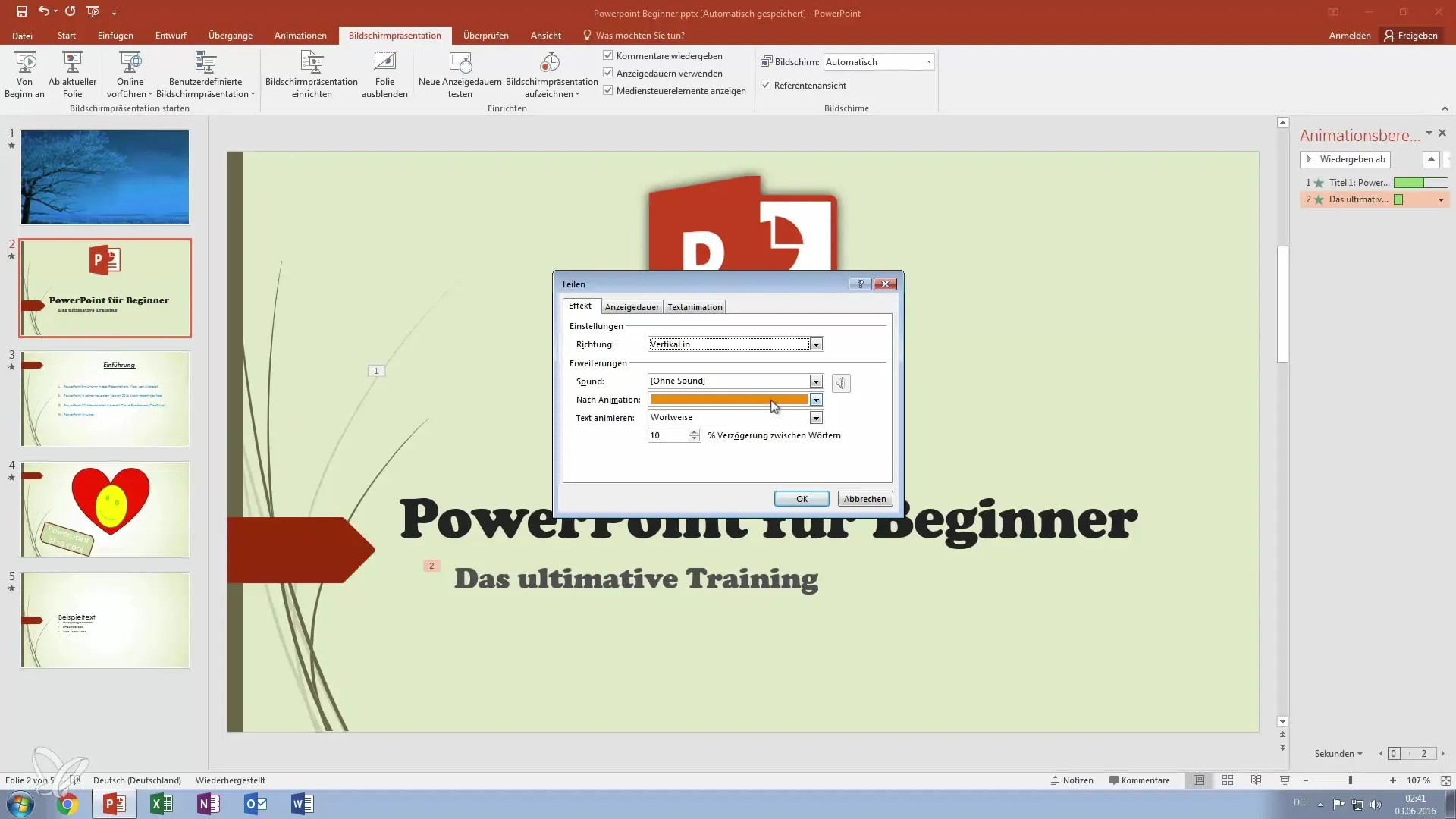 Crear animaciones de texto coloridas en PowerPoint