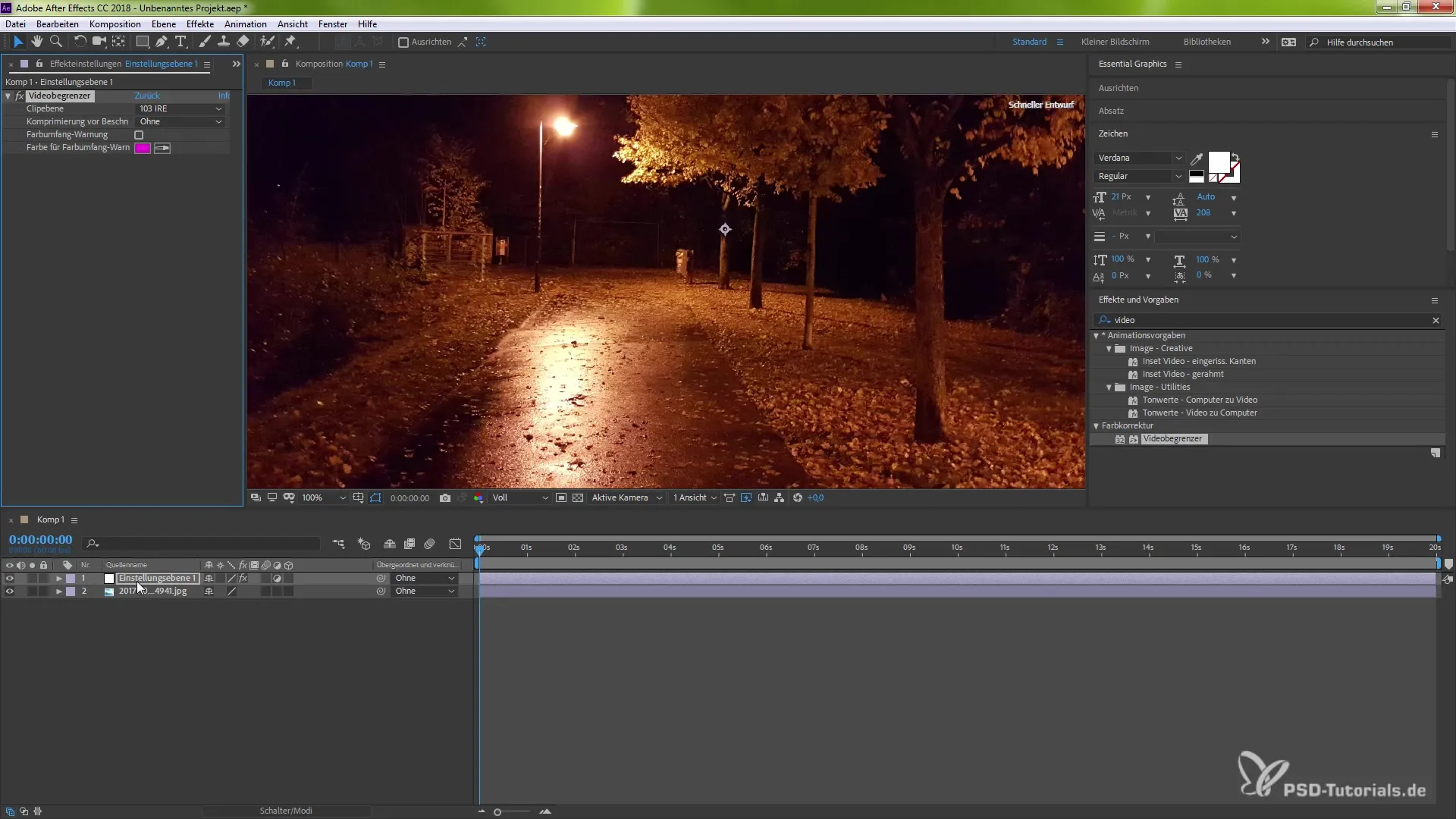 Menggunakan pembatas video dengan sukses di After Effects CC 2018 Menggunakan Video Limiter dengan sukses di After Effects CC 2018
