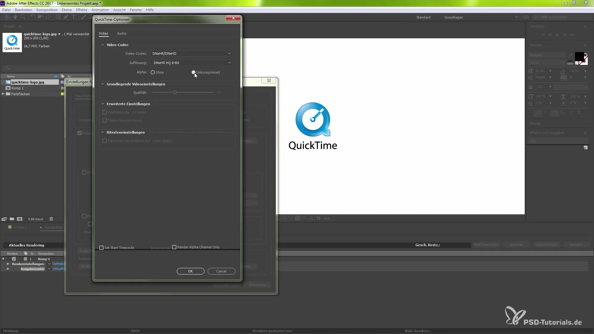 Use native QuickTime exports in After Effects CC 2017 Use native QuickTime exports in After Effects CC 2017