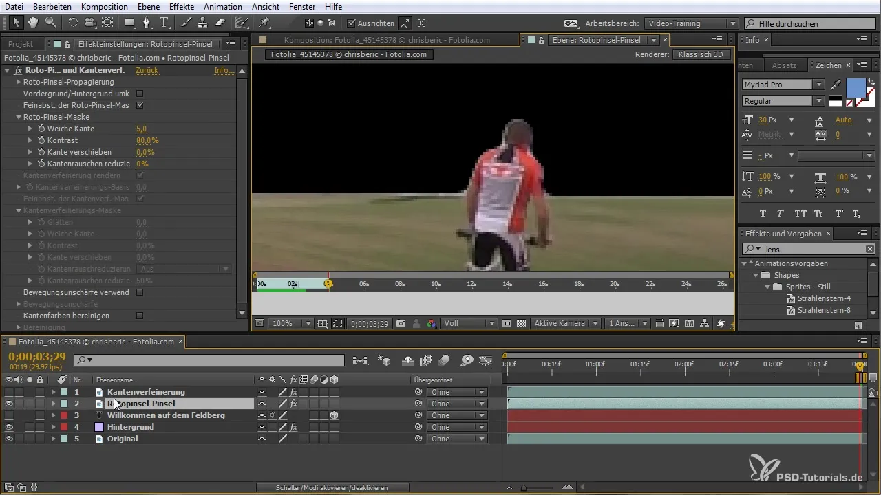 Efektívne využívanie nástroja na jemné obrysy v After Effects CC Efektívne využívanie nástroja na vylepšenie okrajov v After Effects CC