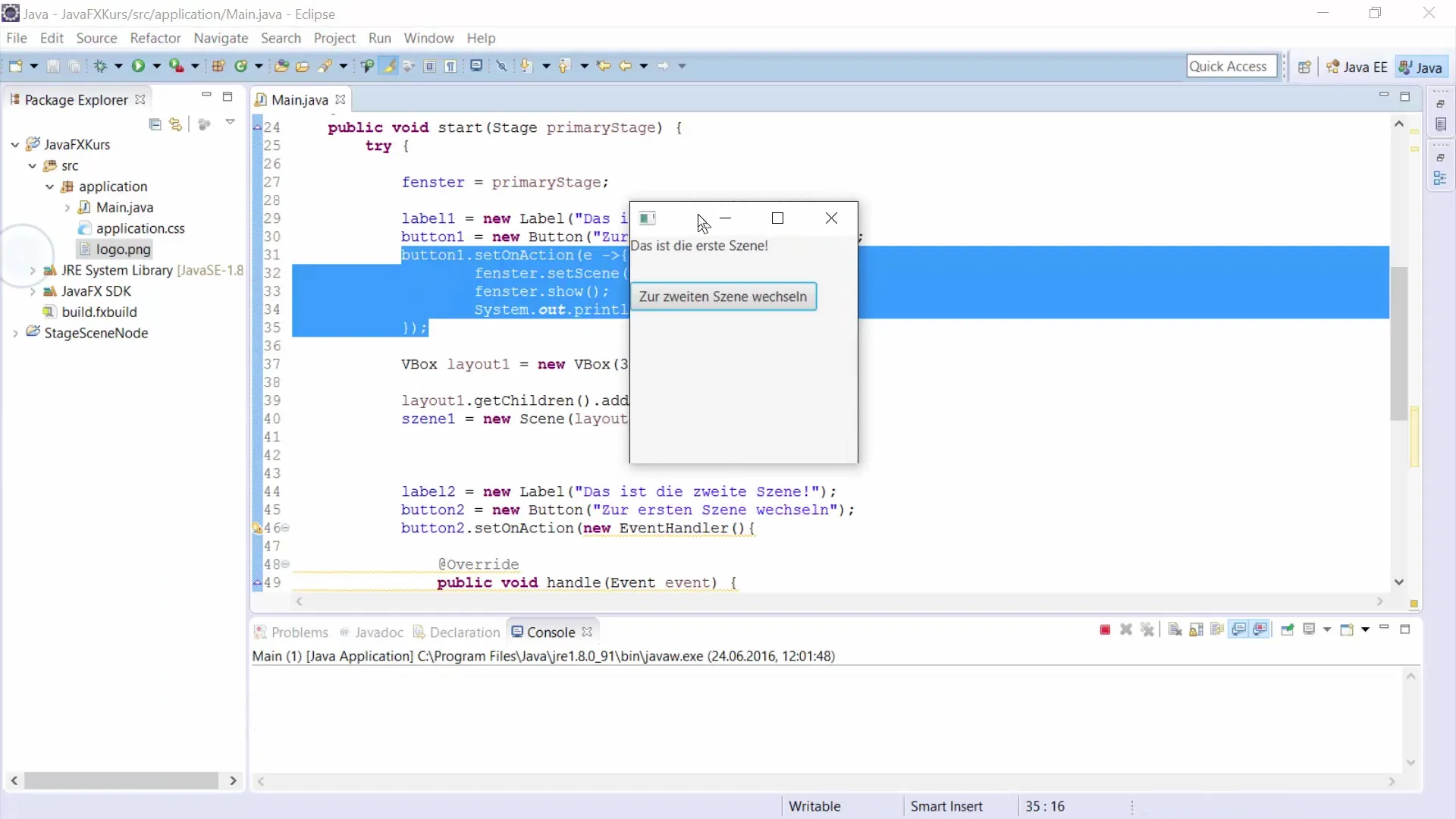 JavaFX에서 간단한 버튼 클릭을 위한 람다 표현식 JavaFX의 간단한 버튼 클릭을 위한 람다 표현식