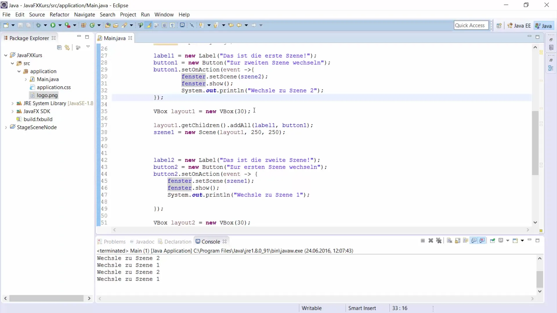 JavaFX에서 간단한 버튼 클릭을 위한 람다 표현식 JavaFX의 간단한 버튼 클릭을 위한 람다 표현식
