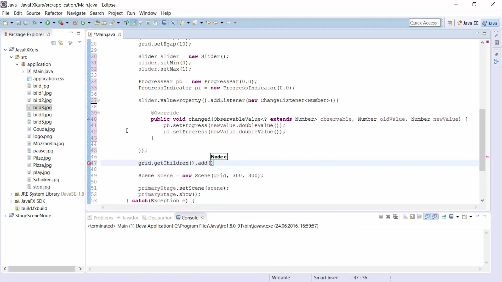 Implementation of ProgressBar and ProgressIndicator in JavaFX Implementation of ProgressBar and ProgressIndicator in JavaFX