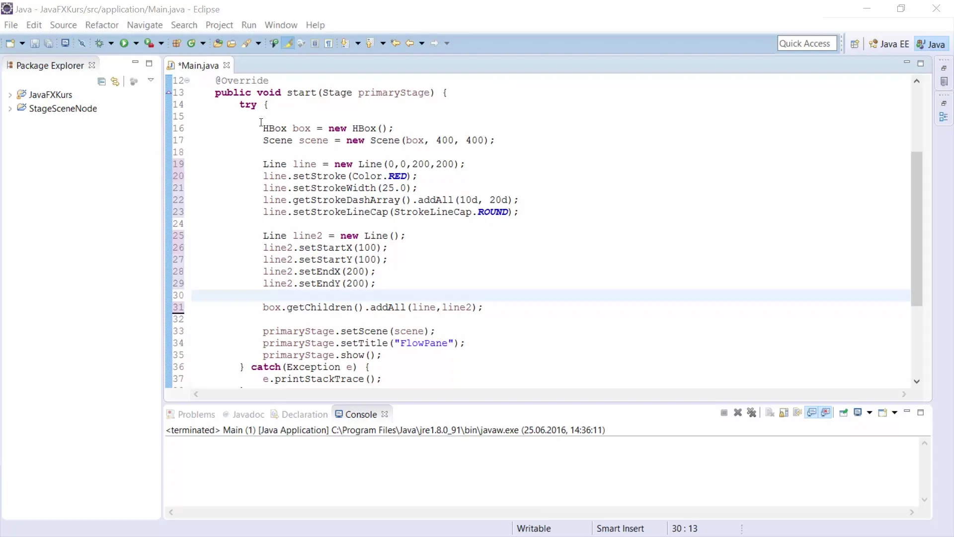 제약을 사용하여 집을 그리십시오 JavaFX 캔버스를 사용하여 집을 그리세요