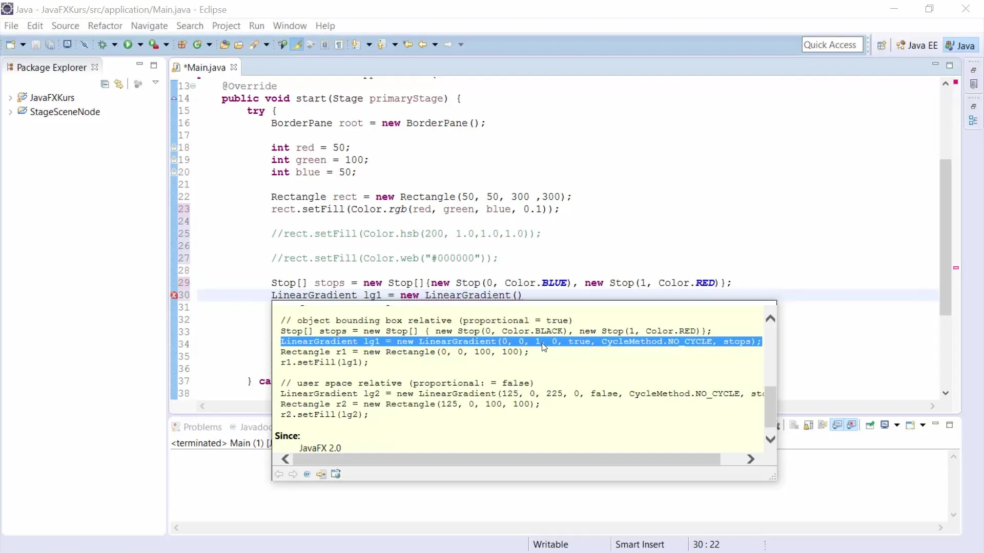 JavaFX의 색상 그라데이션으로 인상적인 GUI 만들기 자바FX에서 인상적인 GUI를 위한 색상 그라디언트