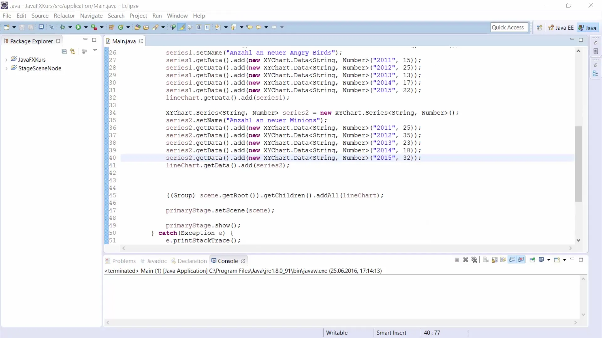 자바FX: 데이터 시각화를 위한 선 그래프 만들기 JavaFX: 데이터 시각화를 위한 선 그래프 생성