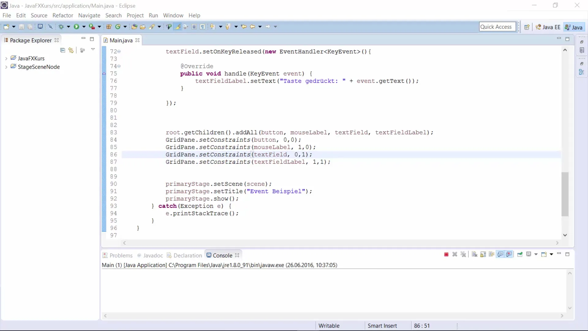 JavaFX 마우스 및 키보드 이벤트를 이용한 인터랙티브 GUI JavaFX 마우스 및 키보드 이벤트를 위한 인터랙티브 GUI