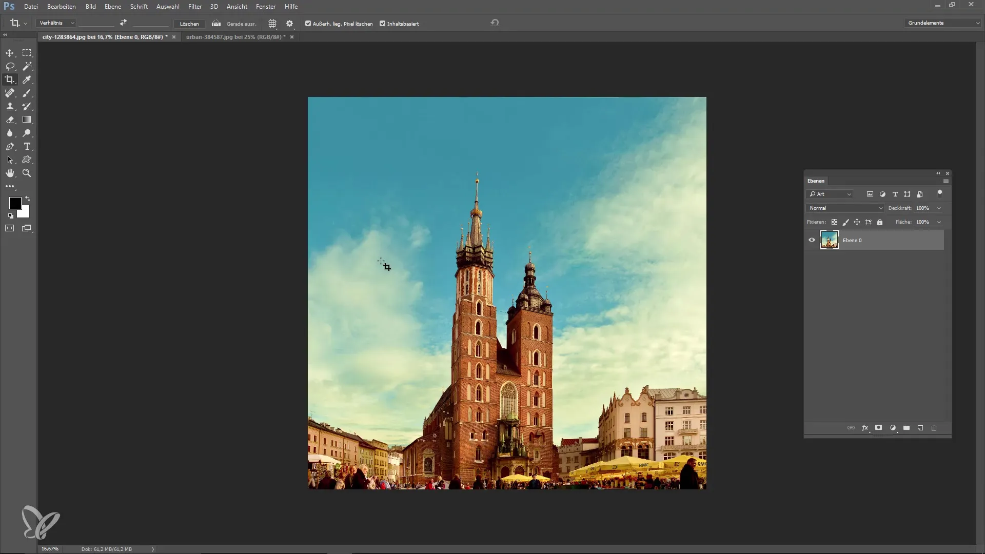 Correcting converging lines in Photoshop and using the crop tool Correcting converging lines in Photoshop and using the crop tool