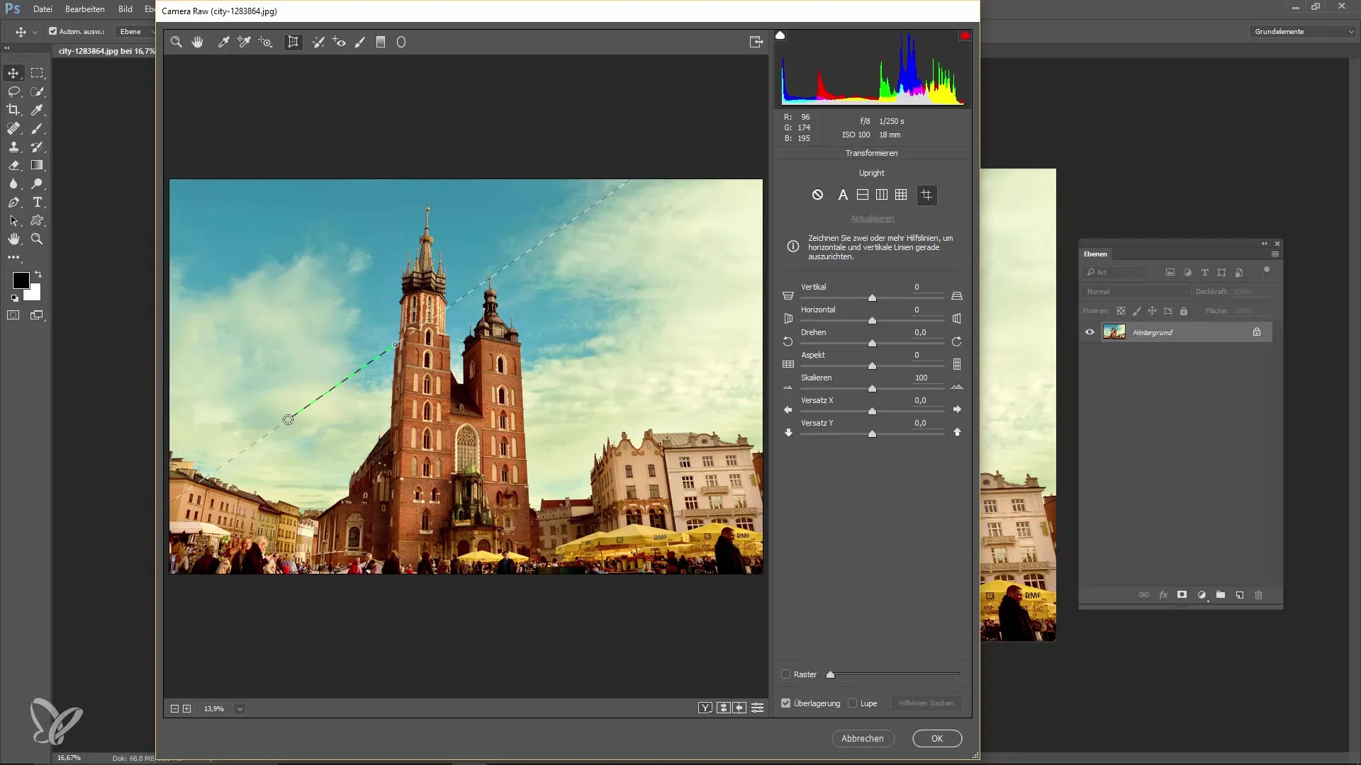 Correcting perspective lines in Photoshop and using the cropping tool Correcting perspective lines in Photoshop and using the cropping tool