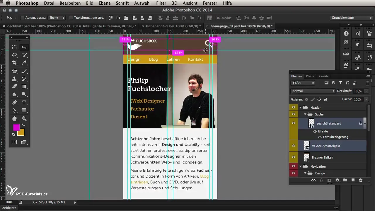 Intelligent guidelines in Photoshop CC 2014: Effective use Intelligent Guides in Photoshop CC 2014: Effective Use