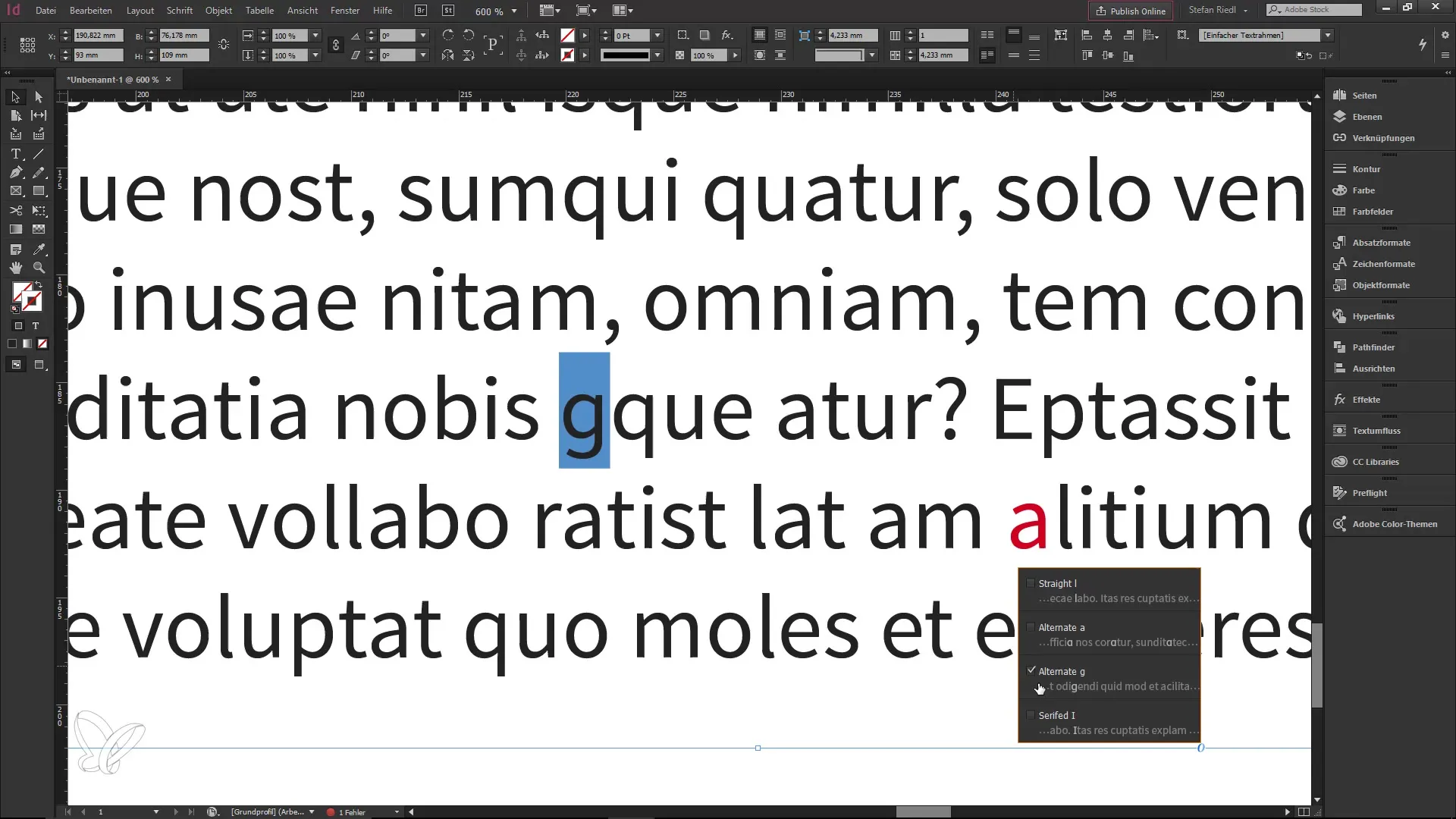 OpenType-Schriften einfach nutzen in InDesign CC 2017 OpenType-Schriften einfach nutzen in InDesign CC 2017