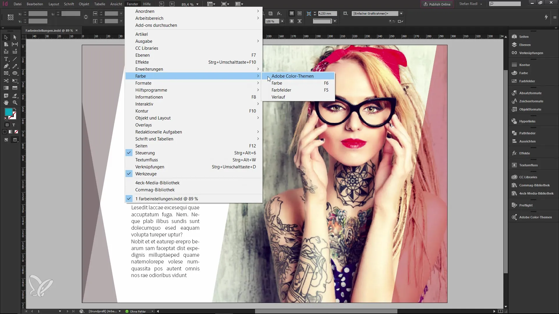 Farben effizient nutzen mit Adobe Color in InDesign CC Farben effizient nutzen mit Adobe Color in InDesign CC